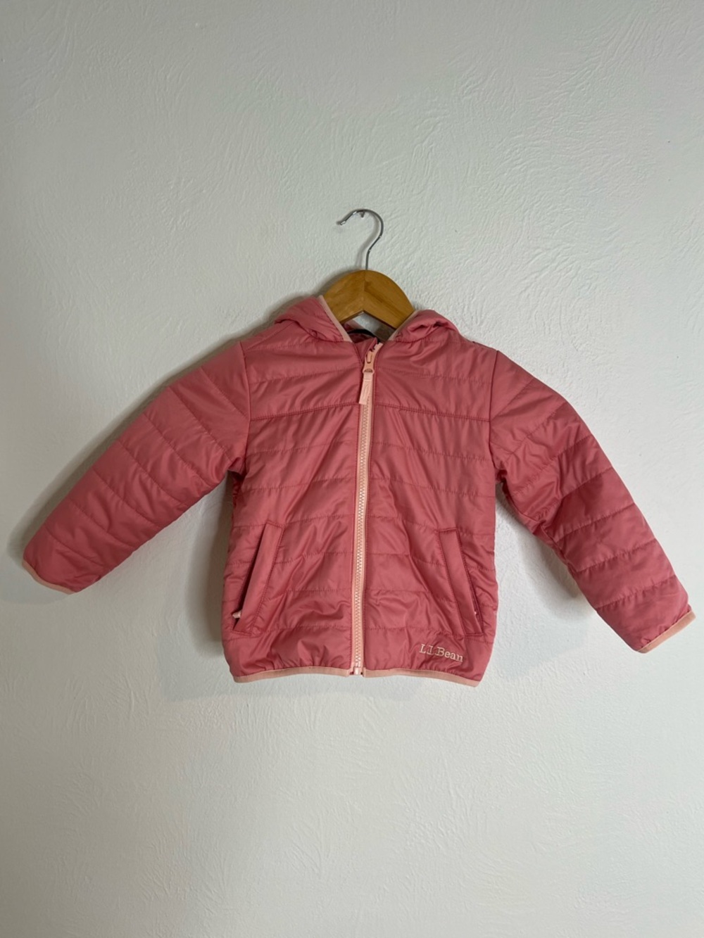 L.L. Bean Dusty Pink Hooded Kids Puffer Jacket size 2T